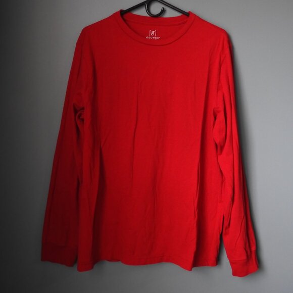 GEORGE | Men's Crewneck T-Shirt with Long Sleeves, Red XL(46-48) - Picture 1 of 6